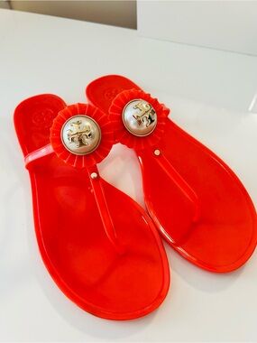 Tory Burch Orange Melody Jelly Thong Sandals size 11